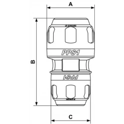 Raccord Air Comprimé Aluminium Réduction Aluminium - PPS1 MR2520 Prevost - Pour Tube De Diamètre Ext. 20 Mm