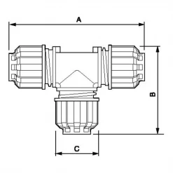 Raccord Air Comprimé Aluminium Té Egal Femelle Pour Tube Aluminium Diamètre Extérieur 20 Mm Prevost ALR TE20