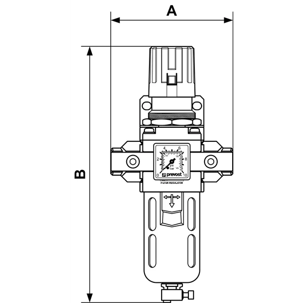Filtres Régulateurs Filtre Régulateur Avec Manomètre Filetage Femelle G1/2 Prevost TMPSM3 2 Filtres Régulateurs Filtre Régulateur Avec Manomètre Filetage Femelle G1/2 Prevost TMPSM3 – Image 2